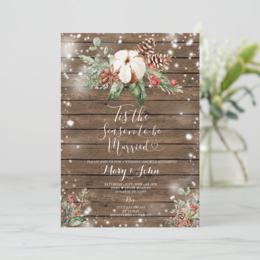 木のクリスマスフローラが今シーズン結婚した 招待状 (スタンド正面)