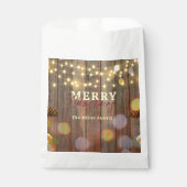 木のクリスマスライトと松の素朴コーン フェイバーバッグ (正面)