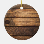 木のクリスマス装飾を施した赤いゴルフカート セラミックオーナメント (裏面)