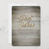 木のクール糸エレガントに金ゴールドが輝く 招待状 (裏面)