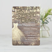 木のクール糸エレガントに金ゴールドが輝く 招待状 (スタンド正面)