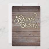 木のクール糸エレガントに金ゴールドが輝く 招待状 (裏面)