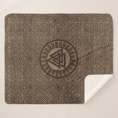 木のケルト族パターンのValknutの記号そしてRunes シェルパブランケット (正面(横))