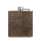 木のケルト族パターンのValknutの記号そしてRunes フラスク (裏面)