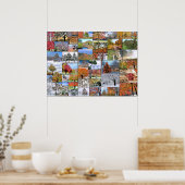 木のコラージュのポスター28 x 20 ポスター (キッチン)