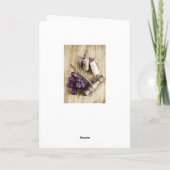 木のコルク、ブドウおよびコルクせん抜き サンキューカード (裏面)