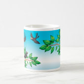 木のコーヒーマグの中の鳥 コーヒーマグカップ