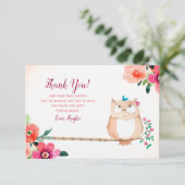 木のサンキューカードのフクロウ サンキューカード (スタンド正面)