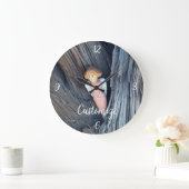 木のサンダーコーブに彫られたエンジェル ラージ壁時計 (ホーム)