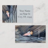 木のサンダーコーブに彫られたエンジェル 名刺 (正面/裏面)