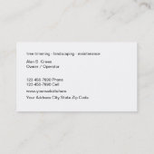 木のサービス業カード 名刺 (裏面)