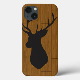 木のシカの頭部 iPhone 13ケース