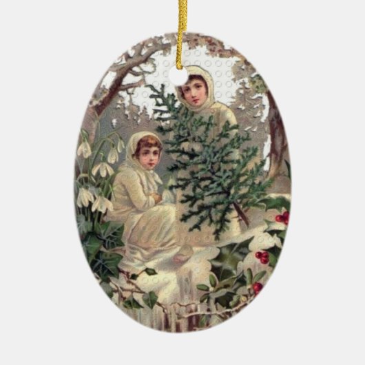 木のショッピング セラミックオーナメント (正面)