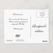 木のシルエットに描かれた血の月と夜のフクロウ ポストカード (裏面)