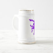 木のシルエットの漫画で振れている猿 ビールジョッキ (正面左)