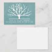 木のシルエットの鳥のサンキューカード ノートカード (正面/裏面)