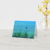 木のシルエットカードの鳥 カード (黄色い花)