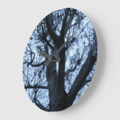 木のシルエット写真の壁時計 ラージ壁時計 (傾斜)