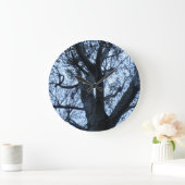 木のシルエット写真の壁時計 ラージ壁時計 (ホーム)