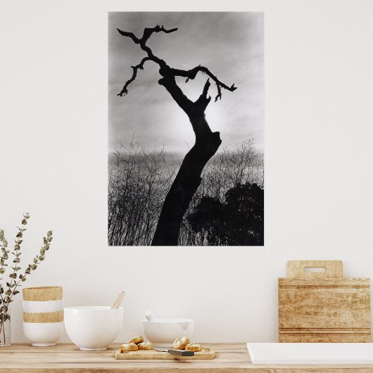 木のシロエット ポスター (キッチン)