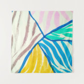 木のシームレスパターン。色づいた秋の木 タペストリー (正面(横))