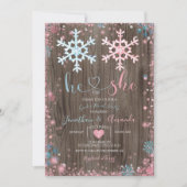 木のジェンダーが冬の雪片を明らかにする 招待状 (正面)