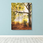 木のスイング キャンバスプリント (インサイチュ (ウッドフロア))