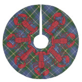 木のスカートのクリスマスのノバスコシアのタータンチェックのロブスター ブラッシュドポリエステルツリースカート (正面)