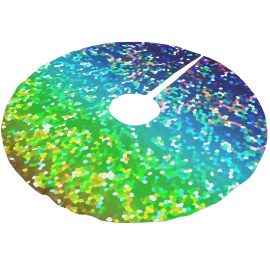 木のスカートのグリッターのグラフィック ブラッシュドポリエステルツリースカート (アングル)