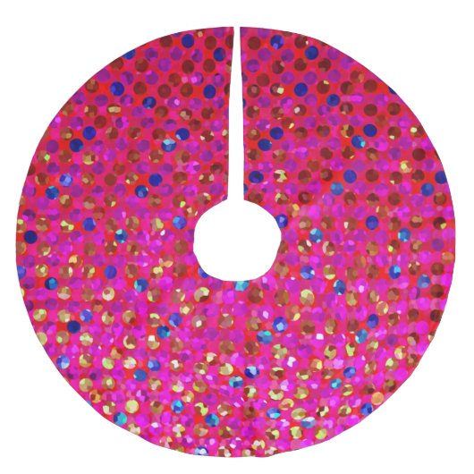 木のスカートの水玉模様のSparkleyの宝石 ブラッシュドポリエステルツリースカート (正面)