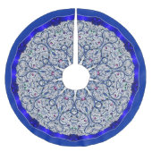 木のスカート – Cobalt Swirls Tree ブラッシュドポリエステルツリースカート (正面)