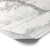 木のスケッチ。ヴィンテージ ポスター (角)