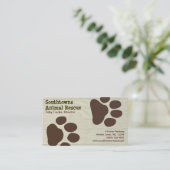 木のスタイルの背景にドッグポー素朴プのプリント 名刺 (スタンド正面)