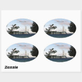 木のステッカー付きマッキナックブリッジ 楕円形シール (シート)