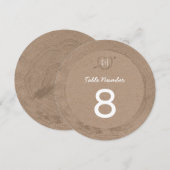 木のスライス | テーブル番号 招待状 (正面/裏面)