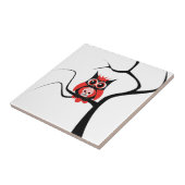 木のタイルの赤い砂糖のスカルのフクロウ タイル (側面)