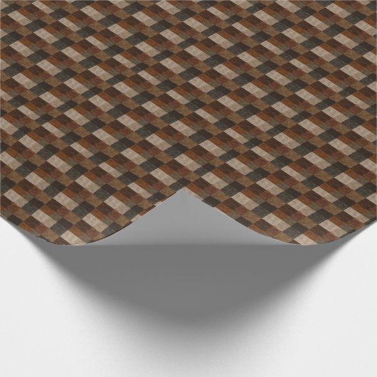 木のチェフェイクックボードパターン男らし誕生日 ラッピングペーパー (角)