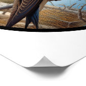 木のツバメの円形の3D画像 ポスター (角)
