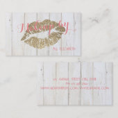 木のテクスチエレガントャ、きらびやかな唇 名刺 (正面/裏面)