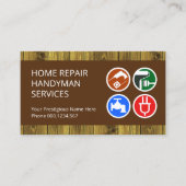 木のテクスチャの手書きツール 名刺 (正面)