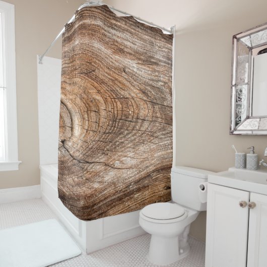 木のテクスチャの粗無地のい木 シャワーカーテン (インサイチュ)