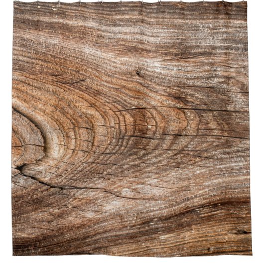 木のテクスチャの粗無地のい木 シャワーカーテン (正面)