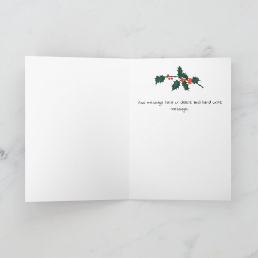 木のテクスチャー素朴ディアウッドランドクリスマス シーズンカード (内部)