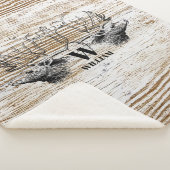 木のテクスチャー素朴ディアフォレストモノグラム シェルパブランケット (3/4)