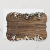 木のテクスチャー、企業のクリスマスパーティー 招待状 (裏面)