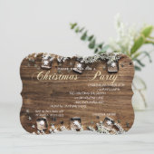 木のテクスチャー、企業のクリスマスパーティー 招待状 (スタンド正面)