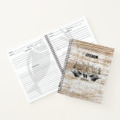 木のテクスチ素朴アディアウッドランドモノグラム ノートブック (内部)