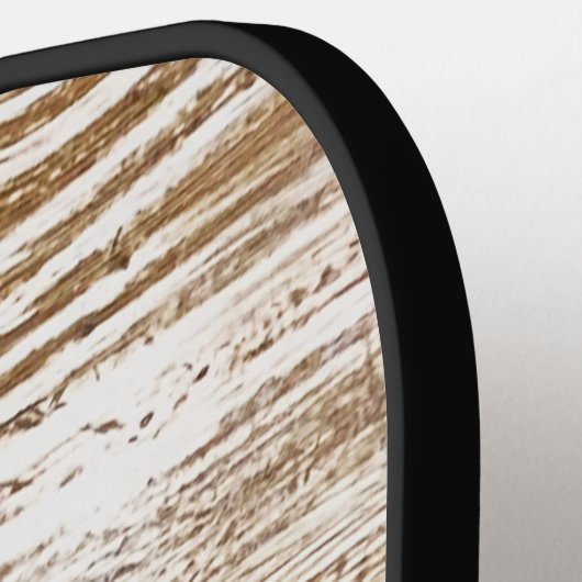 木のテクスチ素朴アディアウッドランドモノグラム ピックルボールラケット (左詳細)