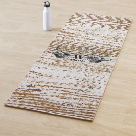 木のテクスチ素朴アディアウッドランドモノグラム ヨガマット