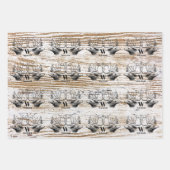 木のテクスチ素朴アディアウッドランドモノグラム ラッピングペーパーシート (正面2)